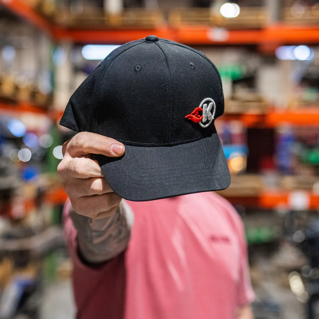 Kooks Black Flexfit K-Flame Logo Hat - Curved Brim - Image 4