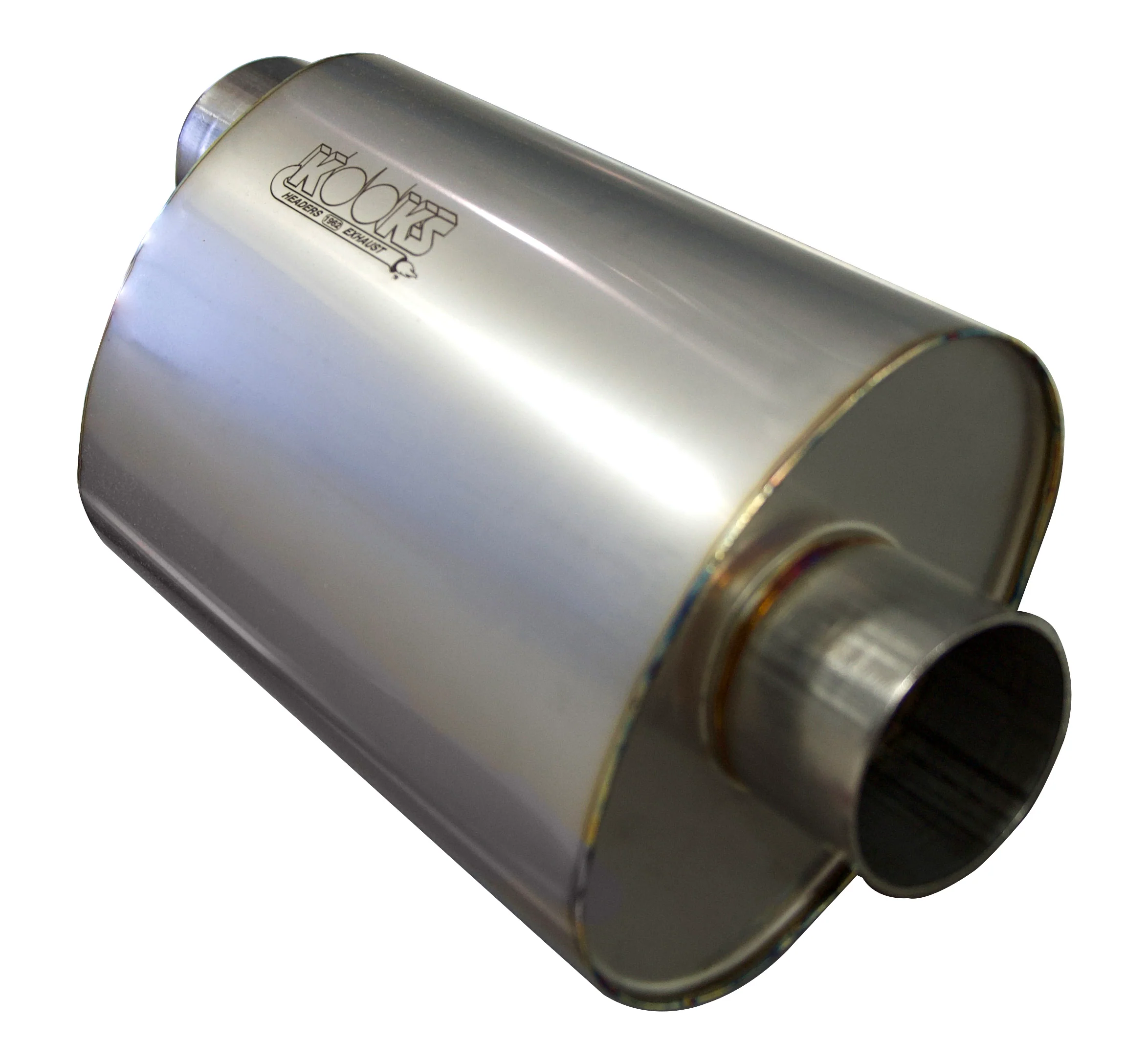 3" Oval Center/Offset Muffler 12" Long Body. Stainless Steel. - Image 3