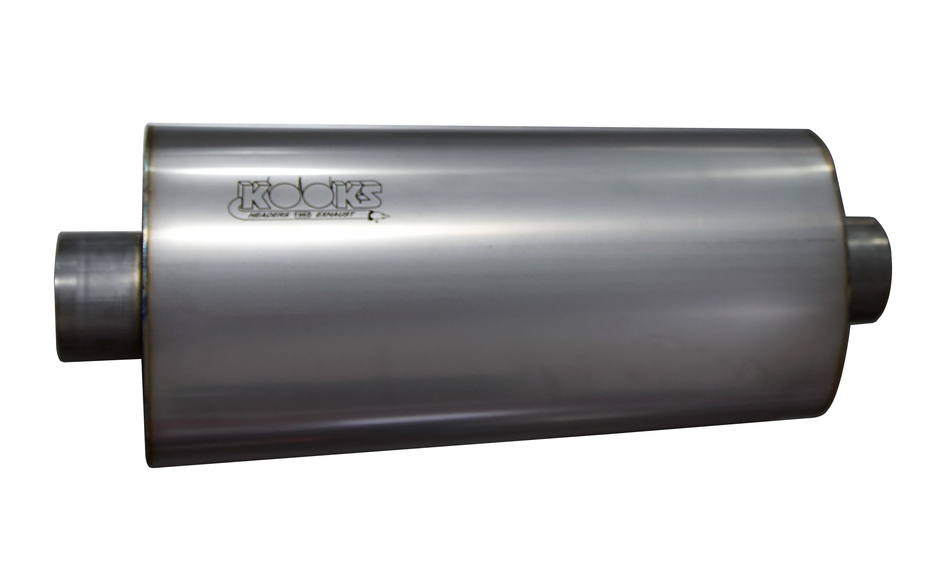 3" Oval Center/Center Muffler 18" Long Body . Polished Stainless Steel. - Image 3