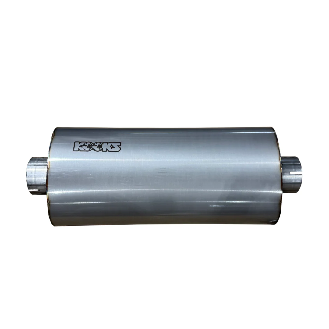 3" Oval Clamp In Center/Center Muffler 18" Long Body . Polished Stainless Steel. - Image 2