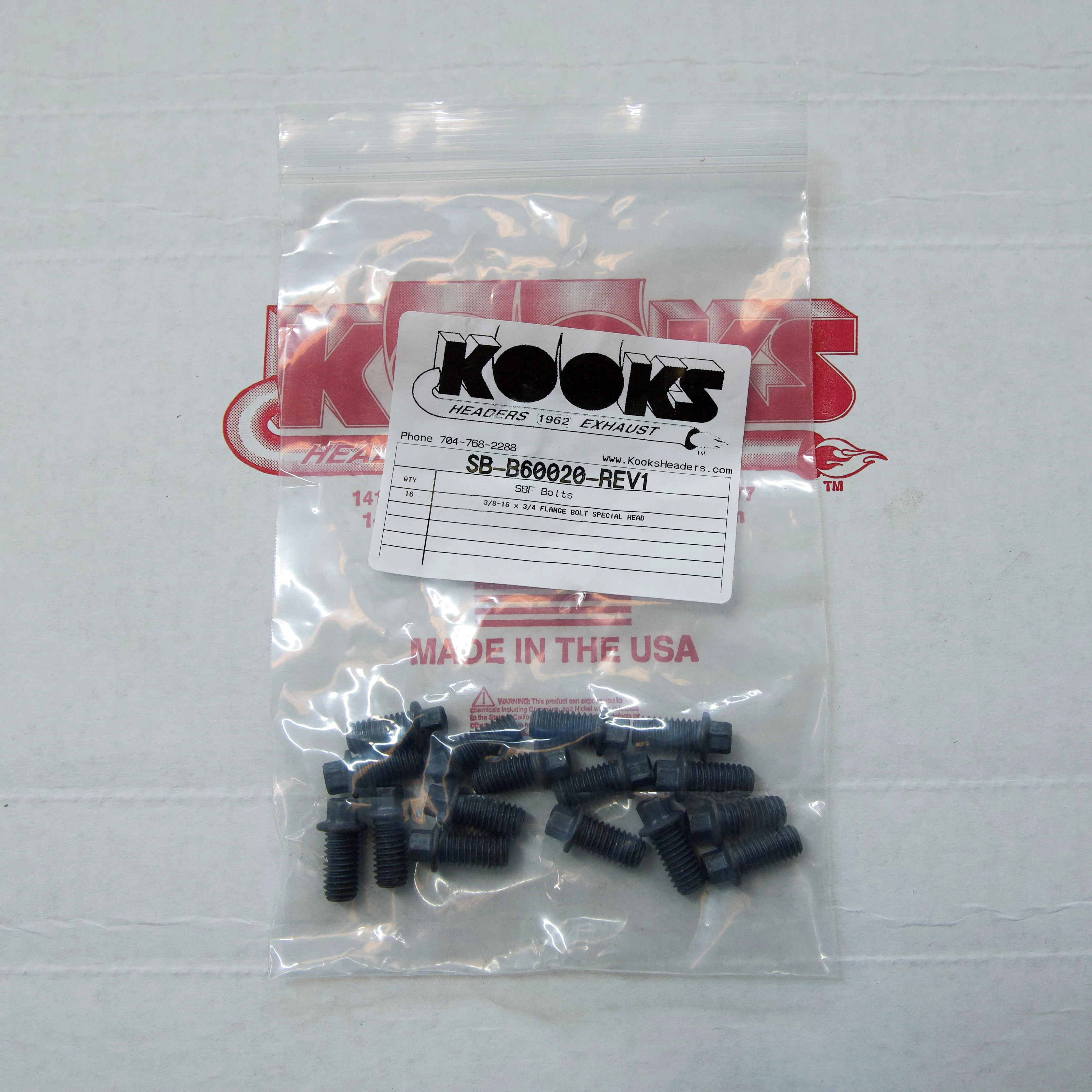 Header Bolt Kit. 3/8" FORD